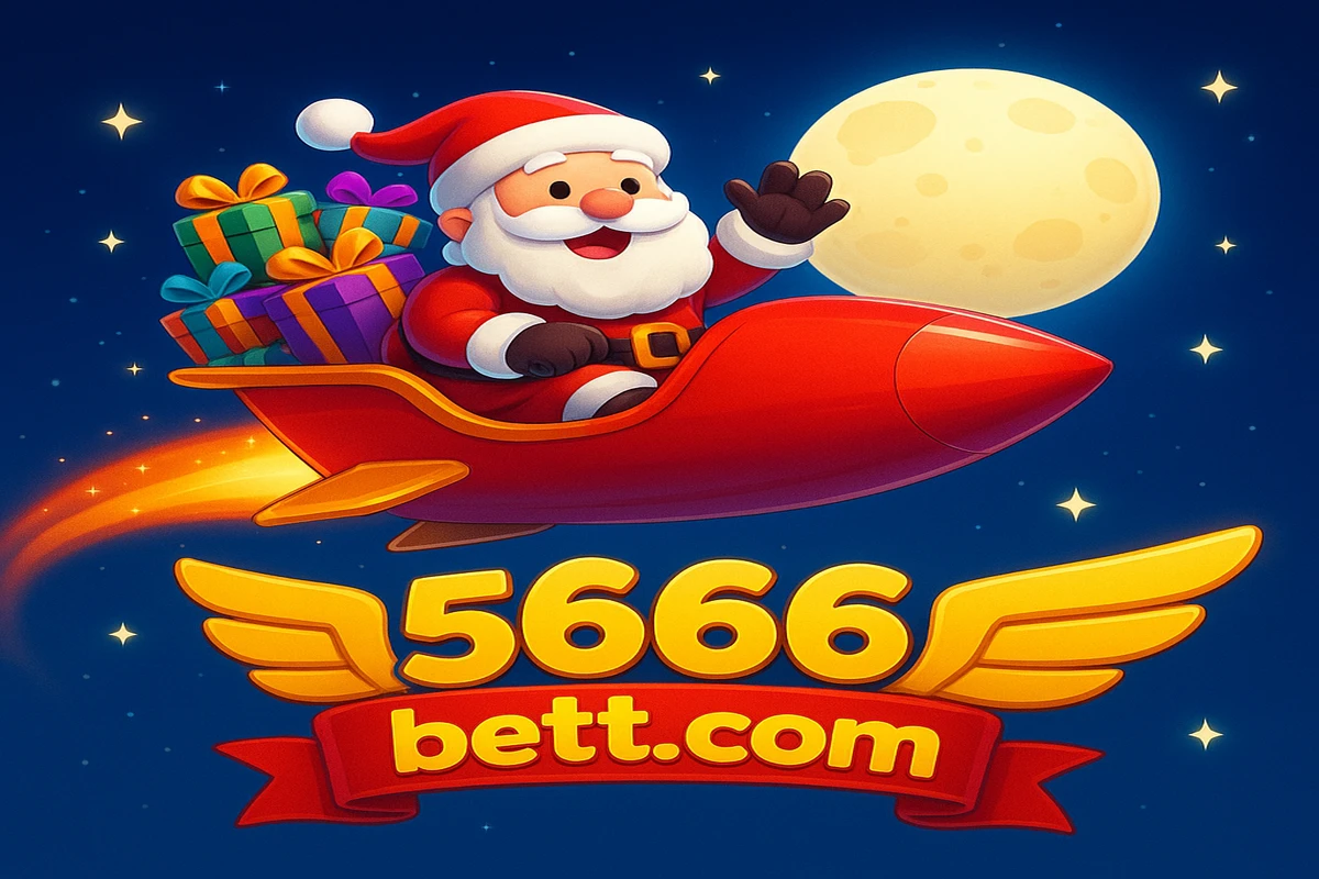 5666bet-এ Avia Masters ক্রিসমাস স্পেশাল সংস্করণ: রাতের আকাশে চাঁদ ও তারা জ্বলজ্বল করছে, লাল রকেট স্লেই-এ উপহার বাক্স নিয়ে সান্তা ক্লজ উড়ে বেড়াচ্ছেন