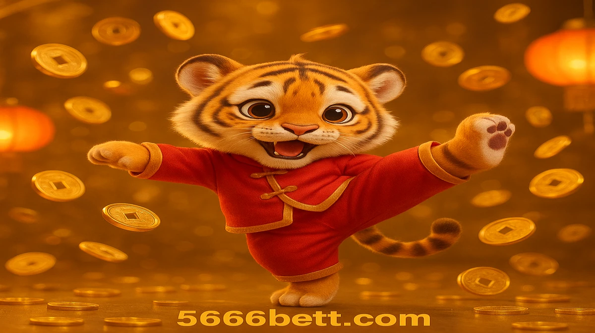 5666bet-এ ফরচুন টাইগার গেমের মিষ্টি কার্টুন প্রতীকটি সোনার মুদ্রার ঝড় ও সৌভাগ্যের লাল লণ্ঠনের মাঝেই মার্শাল আর্ট শৈলীর ভঙ্গি ধারণ করেন।