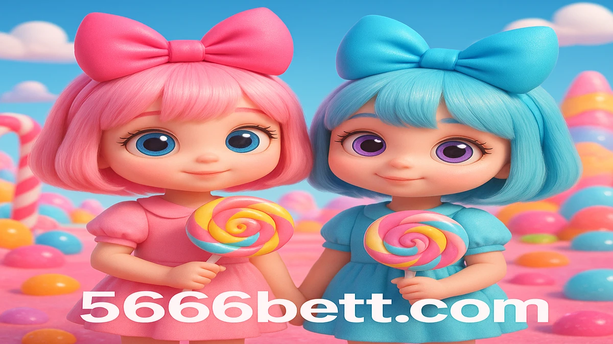5666bet-এ সোনালি ও কমলা চুলের দু’জন মিষ্টি মেয়ে রঙিন মিষ্টির দেশে ললিপপ ধরে আছে, যা জনপ্রিয় মিষ্টি বোন্নাঞ্জা গেমটির প্রতিনিধিত্ব করে।